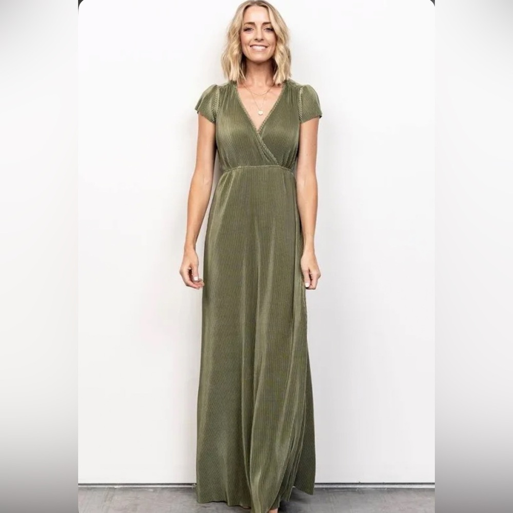 Elegant Olive Green Maxi Dress